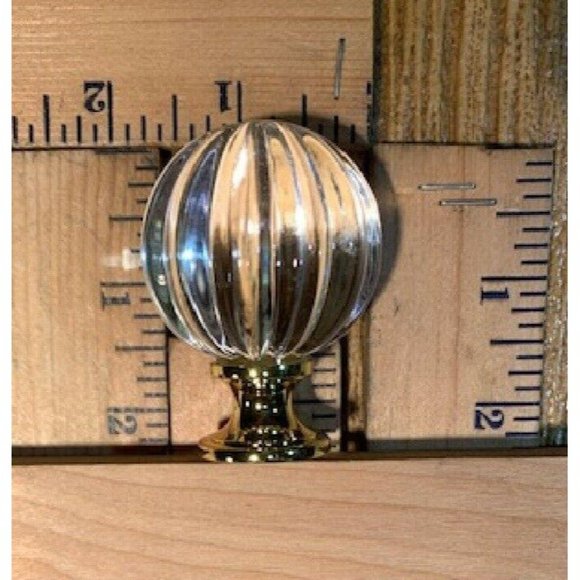 One (1) Large Solid Clear Crystal Cabinet Knob 1 3/4" wide One (1) 0170-01045C - Picture 6 of 7